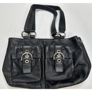 Coach Black Leather Shoulder Bag